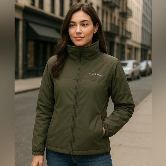 Columbia Jackets & Blazers - Columbia Fleece Lined Funnel Neck Jacket in Khaki